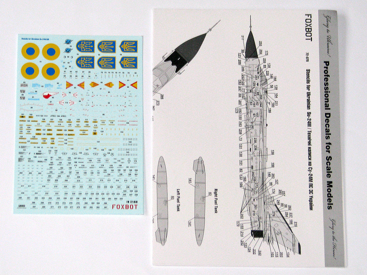 Foxbot FBOT72078 Ukrainian Sukhoi Su-24M Stencils 1:72