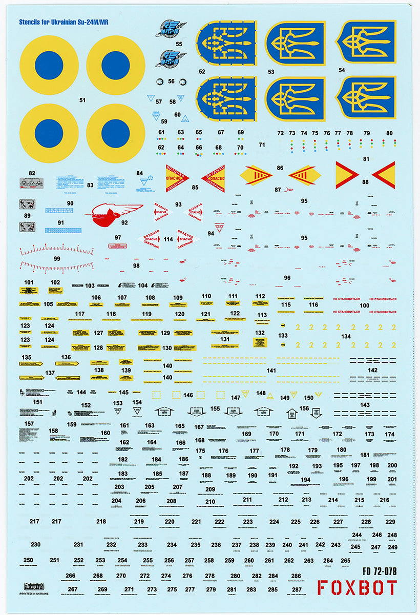 Foxbot FBOT72078 Ukrainian Sukhoi Su-24M Stencils 1:72
