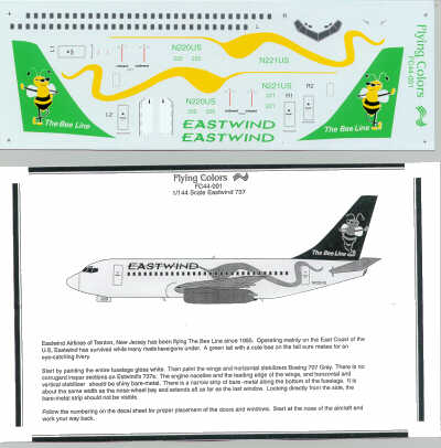 Flying Colors FC44001 1:144 737-200 EASTWIND Airlines 'The Bee Line' N220US