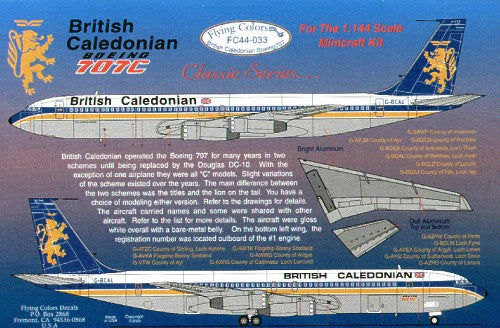 Flying Colors FC44033 1:144 Boeing 707-320C BRITISH CALEDONIAN.Inc