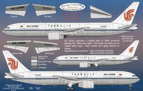 Flying Colors FC44034 1:144 Boeing 767 AIR CHINA B-2557 etc