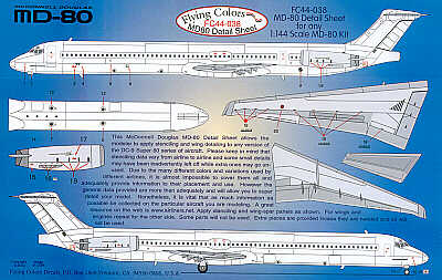 Flying Colors FC44038 1:144 McDonnell-Douglas MD-80 Detail sheet