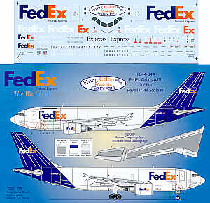 Flying Colors FC44044 1:144 Airbus A310 FED EX inc fleet names and registrations