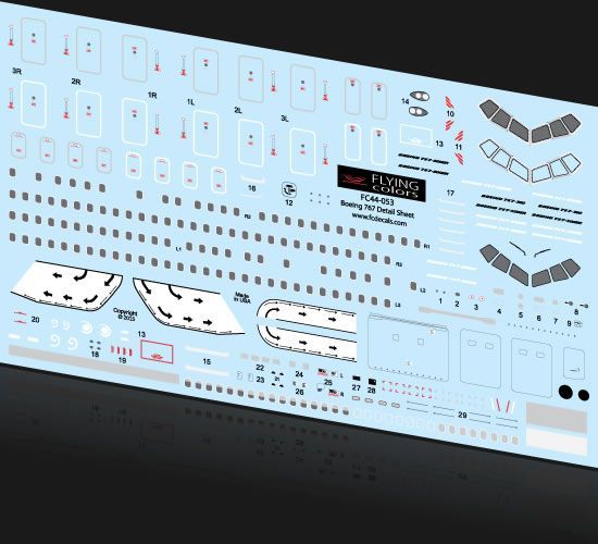 Flying Colors FC44053 1:144 Boeing 767 Detail Sheet.