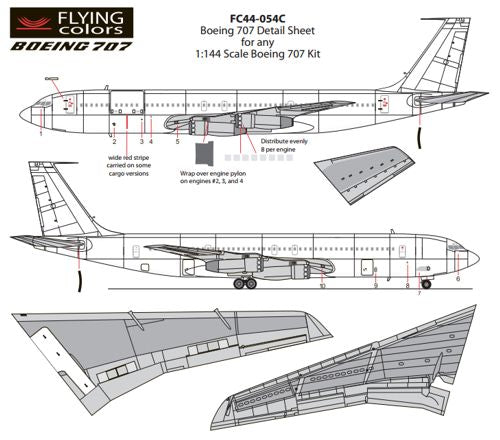 Flying Colors FC44054C 1:144 Boeing 707 Detail sheet