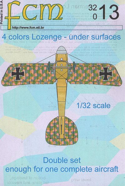 FCM FCM32013 1:32 WWI four colour Lozenge Lower surface- 2 sheets