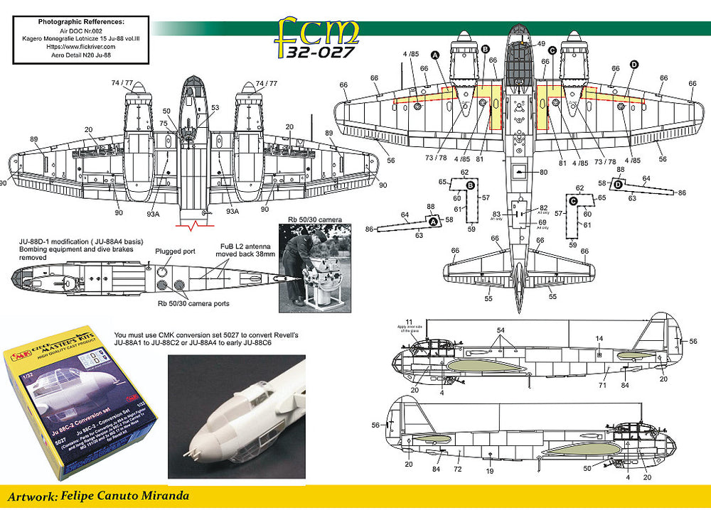 FCM FCM32027 1:32 Junkers Ju-88A/Ju-88C/Ju-88D