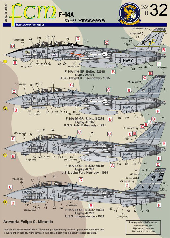 FCM FCM32032 1:32 Grumman F-14A Tomcat