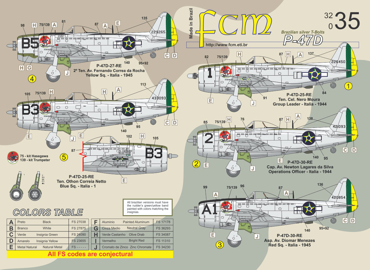 FCM FCM32035 1:32 Republic P-47D Thunderbolt Brazil