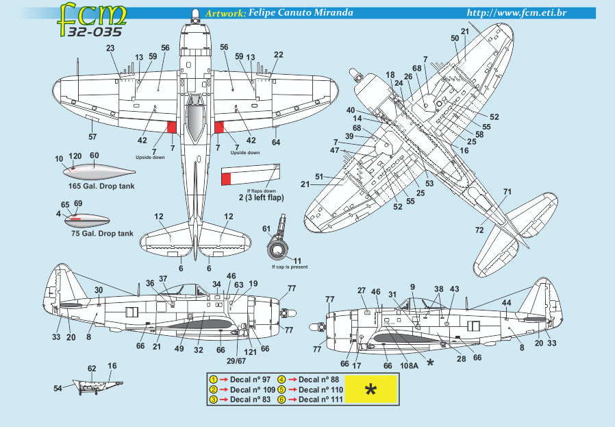 FCM FCM32035 1:32 Republic P-47D Thunderbolt Brazil