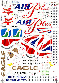 FCM FCM44015 Airbus A319/320 BA/A310/F-27 Multi-Decal 1:144