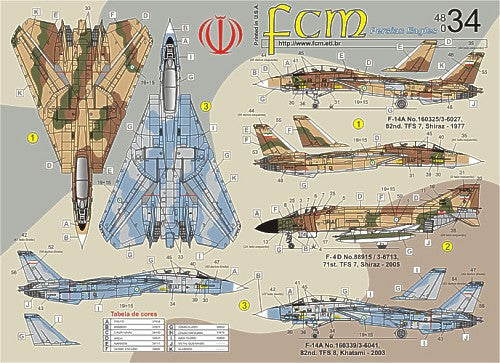 FCM FCM48034 Persian Eagles: Iranian F-4D/E & F-14A 1:48