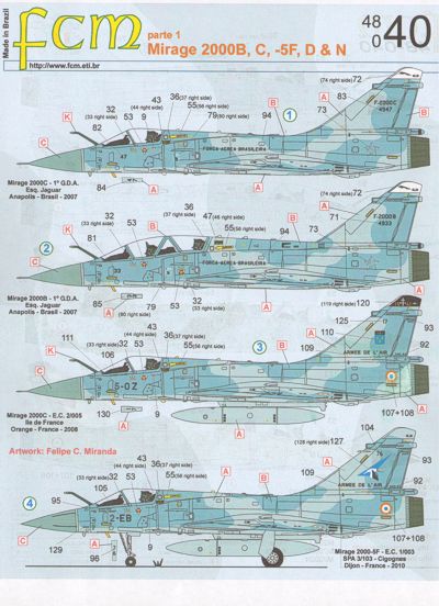 FCM FCM48040 1:48 Dassault_Mirage 2000B, C, 5F, D, N