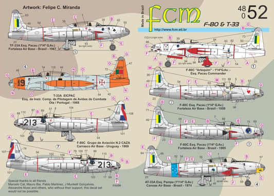 FCM FCM48052 1:48 Lockheed F-80 & TF-33 Version 1 F-80C 'Arlequim' 1:4 G.Av