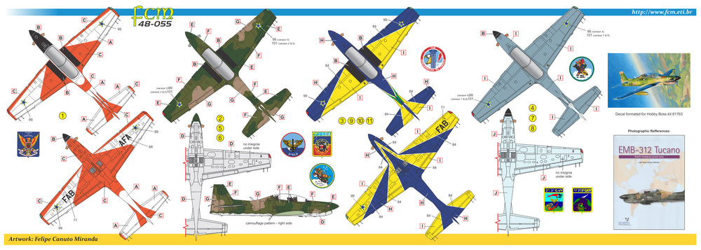 FCM FCM48055 1:48 Embraer EMB-312 Tucano Brazilian squadrons