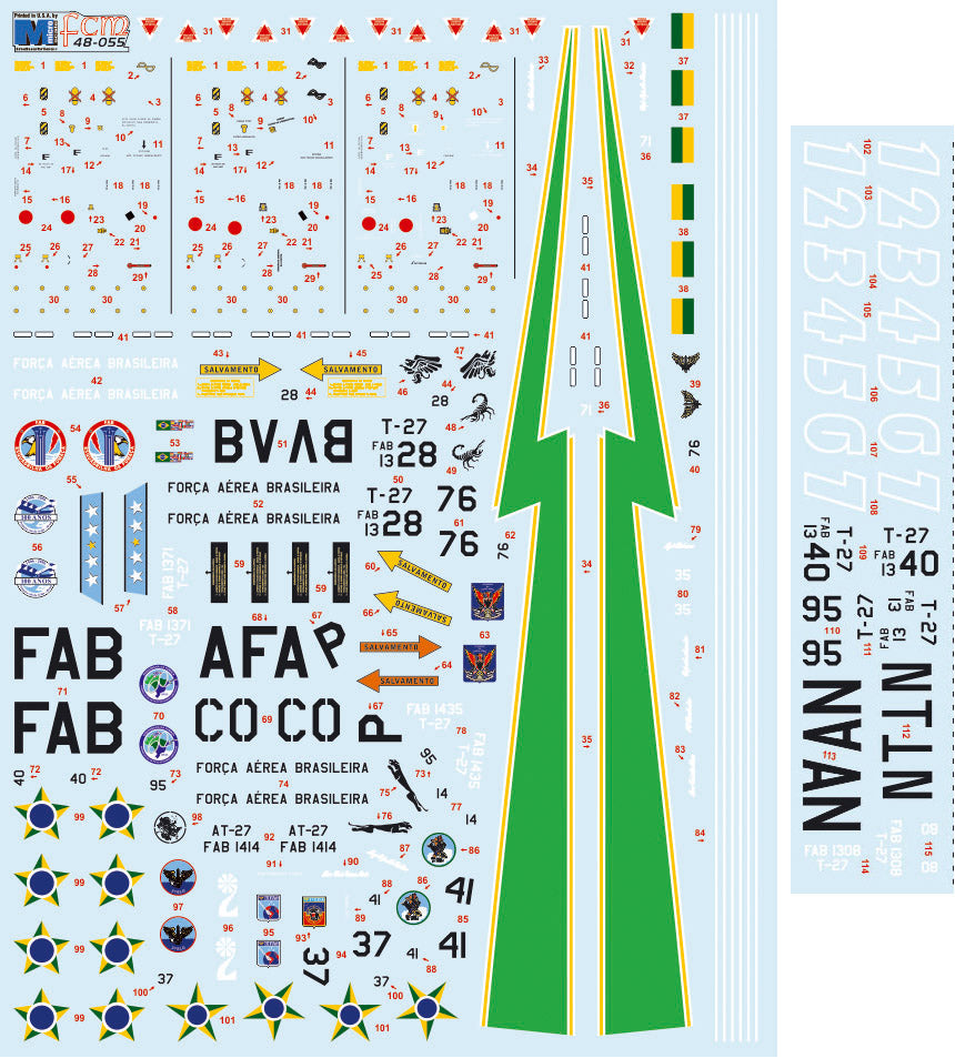 FCM FCM48055 1:48 Embraer EMB-312 Tucano Brazilian squadrons