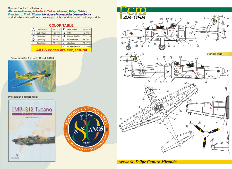 FCM FCM48058 1:48 Embraer EMB-312 Tucano