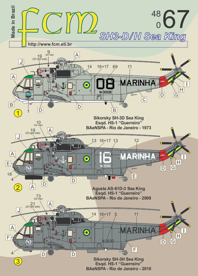 FCM FCM48067 Sikorsky Sea King SH-3D/AH-3H Brazilian Navy 1:48
