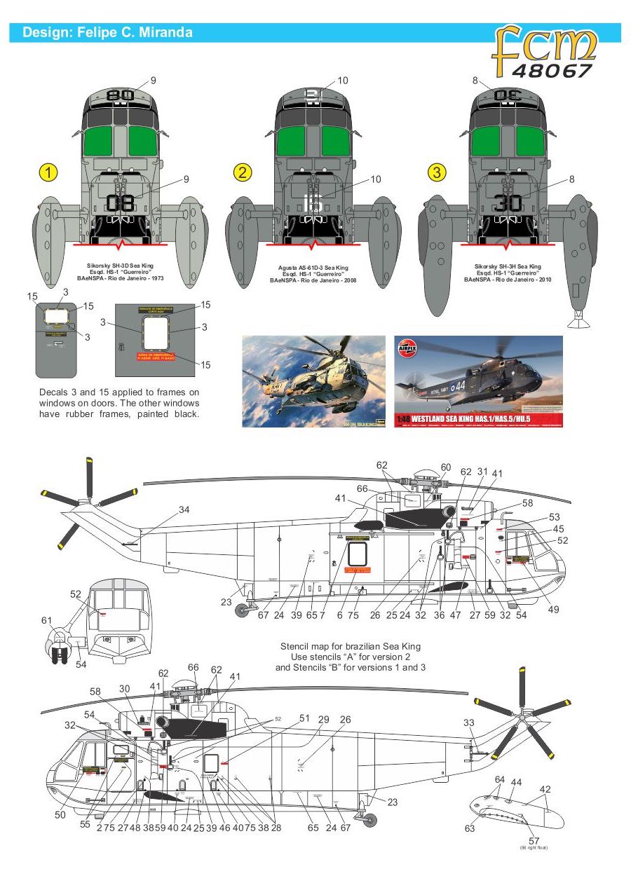 FCM FCM48067 Sikorsky Sea King SH-3D/AH-3H Brazilian Navy 1:48