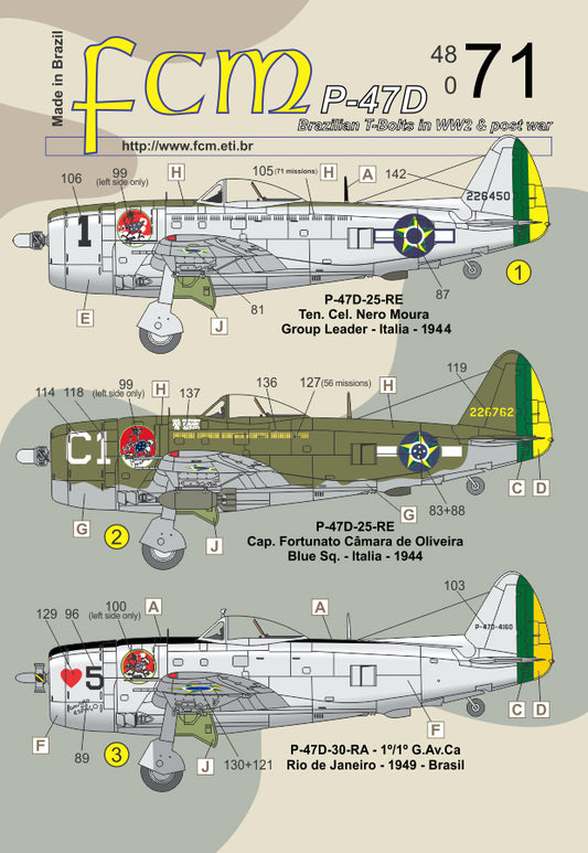 FCM FCM48071 1:48 Republic P-47D thunderbolt Brazil WW2 & post war