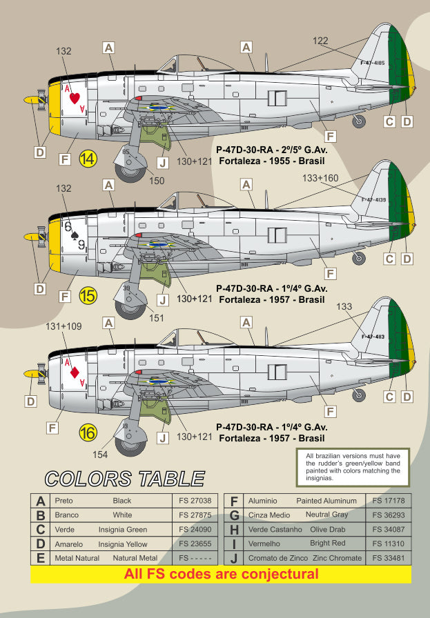 FCM FCM48071 1:48 Republic P-47D thunderbolt Brazil WW2 & post war