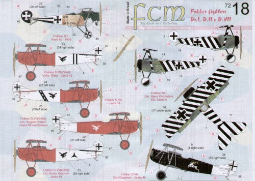 FCM FCM72018 1:72 Fokker Fighters