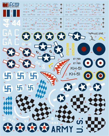 FCM FCM72024 1:72 Curtiss P-40E/P-40L/P-40M/P-40N