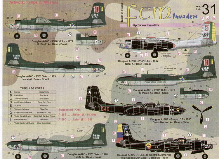 FCM FCM72031 1:72 South American Douglas A-26 Invaders