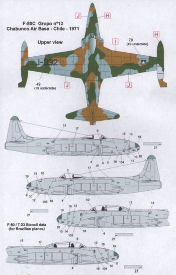 FCM FCM72032 1:72 South American Lockheed F-80/Lockheed T-33