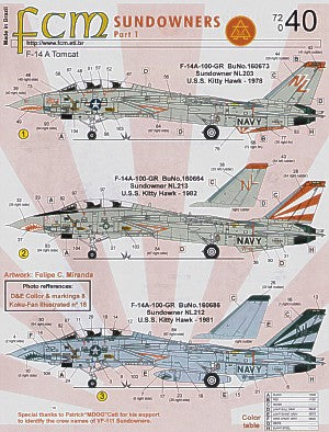 FCM FCM72040 1:72 Grumman F-14A Tomcat 'Sundowners'