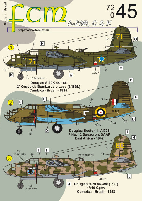 FCM FCM72045 1:72 Douglas A-20B/A-20C/A-20H