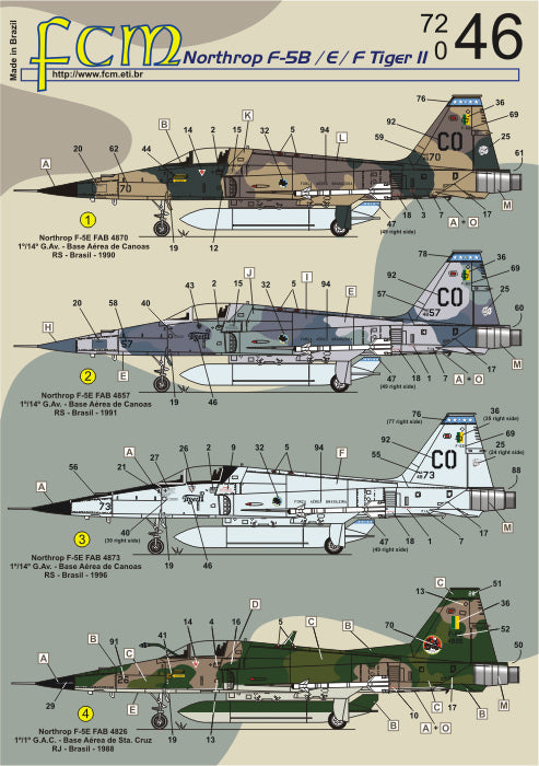 FCM FCM72046 1:72 Northrop F-5B/F-5E/F-5F