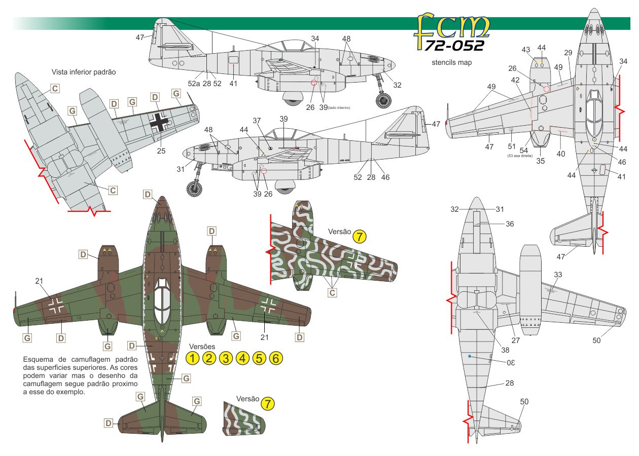 FCM FCM72052 1:72 Messerschmitt Me-262A-1a aces