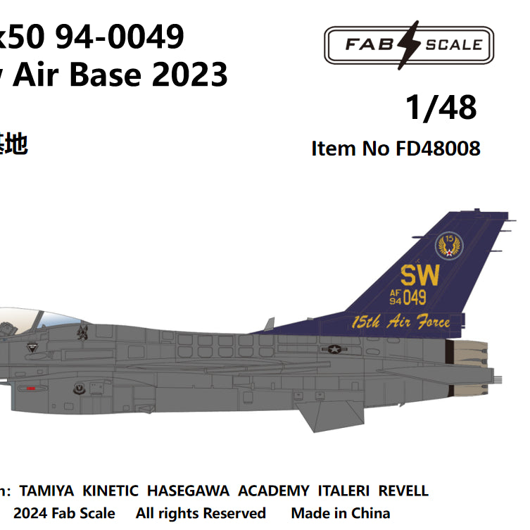 FabScale FD48008 F-16C Block 50 15th AF Shaw AB 2023 1:48