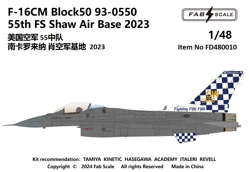 FabScale FD48010 F-16C Block 50 55th FS Shaw AB 2023 1:48