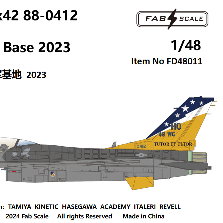 FabScale FD48011 F-16CM Block 42 49th FW Holloman 2023 1:48