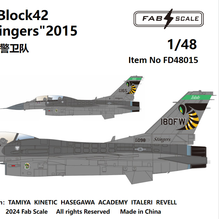 FabScale FD48015 F-16CM/DM Block 42 180th FW Stingers 2015 1:48
