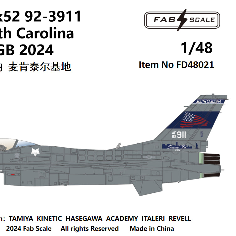 FabScale FD48021 F-16CM Block 52 South Carolina ANG 2024 1:48