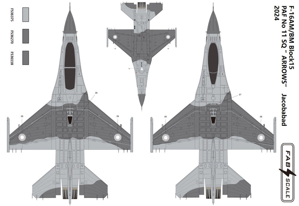 FabScale FD48042 F-16AM/BM Pakistan AF No 11 SQ Arrows 2024 1:48