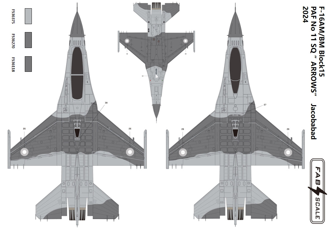 FabScale FD48042 F-16AM/BM Pakistan AF No 11 SQ Arrows 2024 1:48