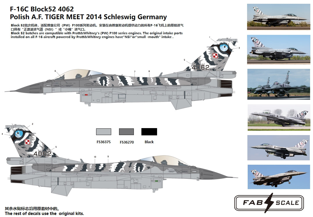 FabScale Studio FD48045 1:48 Lockheed-Martin F-16C Block 52 4062 PoIish A.F