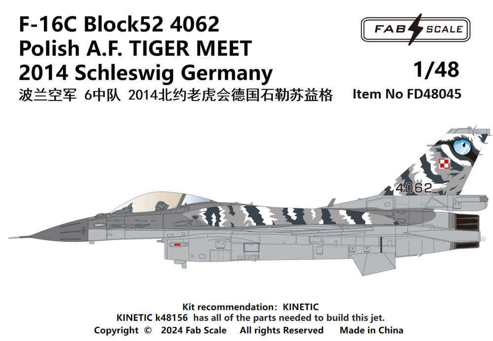 FabScale Studio FD48045 1:48 Lockheed-Martin F-16C Block 52 4062 PoIish A.F