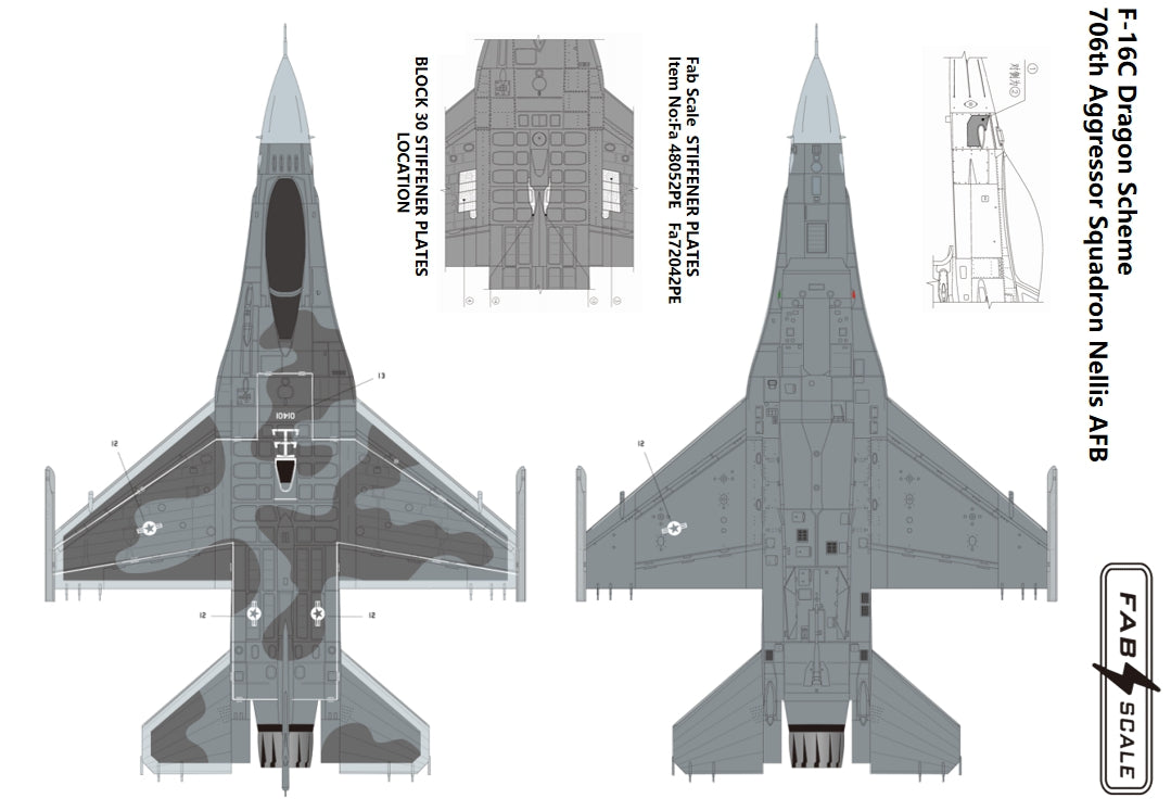 FabScale FD48047 F-16C Block 30 Dragon Scheme 706th Aggressor 1:48
