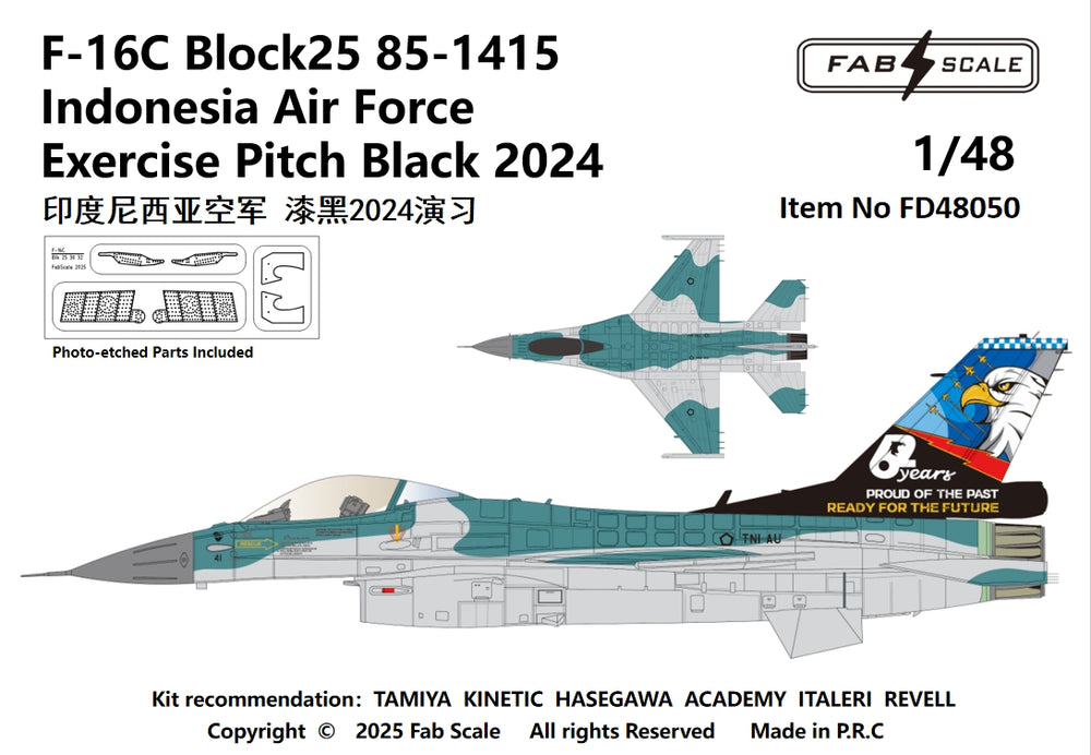 FabScale FD48050 F-16C Block 25 Indonesia AF Pitch Black 2024 1:48