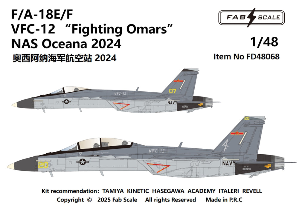 FabScale FD48068 F/A-18E/F Super Hornet VFC-12 Omars 2024 1:48