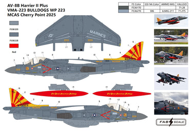 FabScale FD48069 AV-8B Harrier II+ VMA-223 Bulldogs 2025 1:48