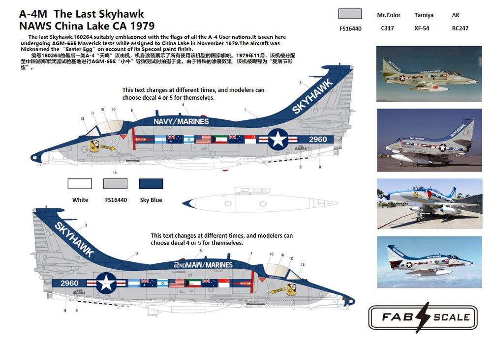 FabScale Studio FD48074 1:48 Douglas A-4M Last Skyhawk NAWS China Lake CA 1979