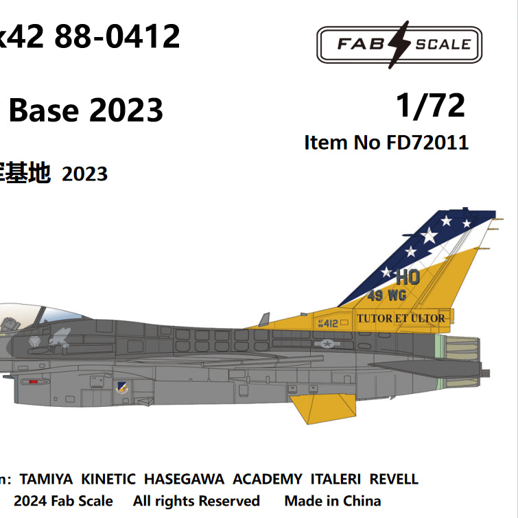 FabScale FD72011 F-16C Block 42 49th FW Holloman 2023 1:72