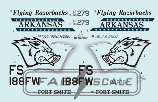 FabScale FD72025 F-16CM Block 32 Arkansas ANG 2006 1:72