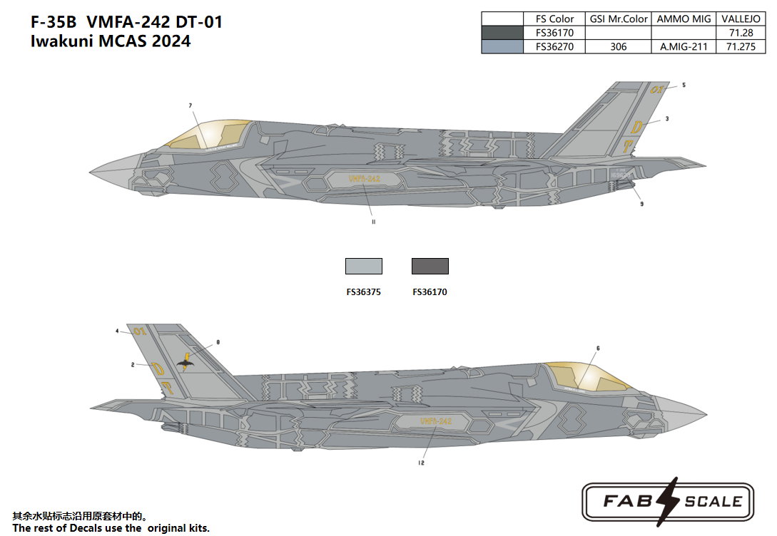 FabScale Studio FD72026 1:72 F-35B VMFA-242 DT-01 Iwakuni MCAS 2024